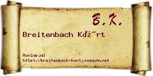 Breitenbach Kürt névjegykártya